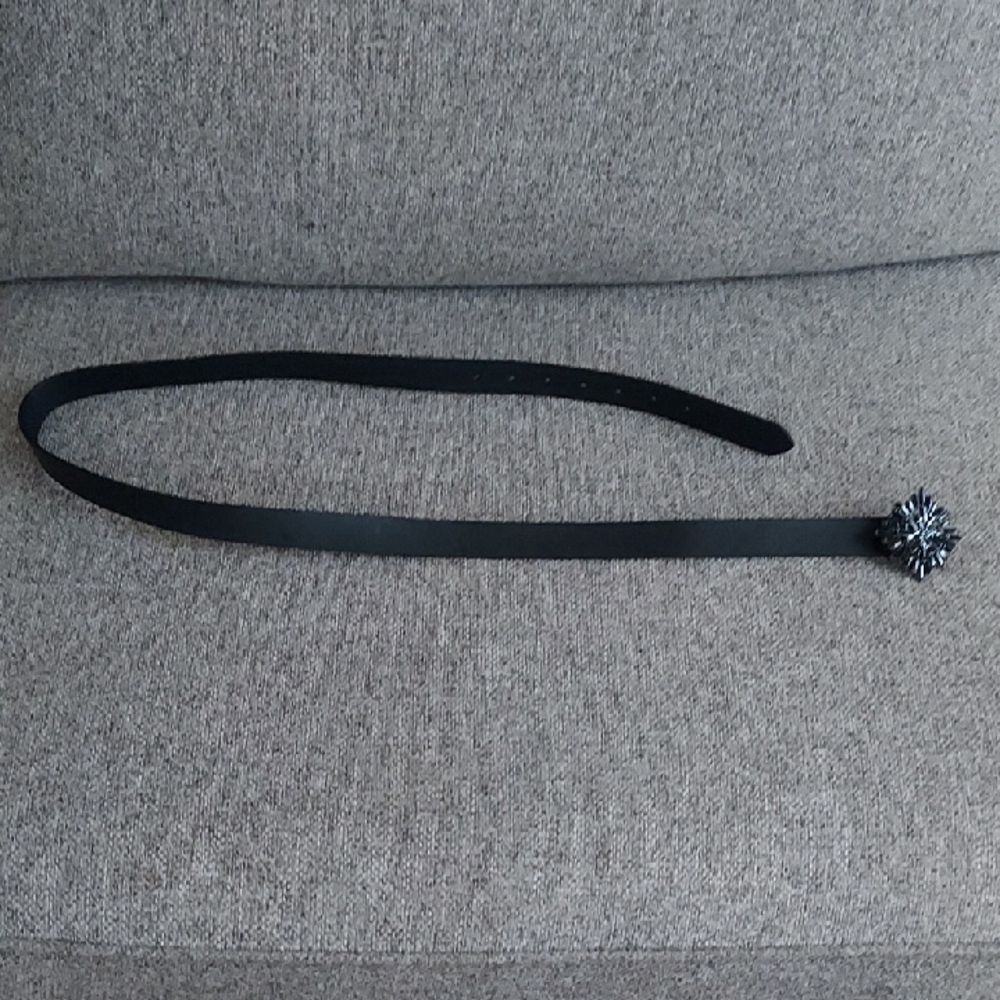 White House Black Market Black Belt with Black/Silver Embellishment